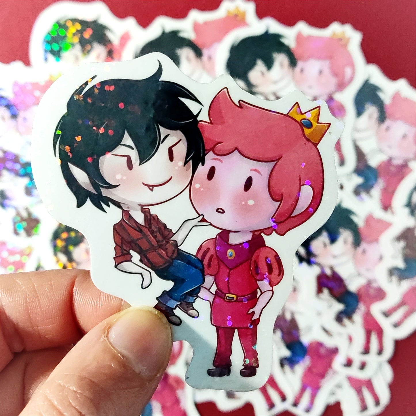 Adventure Time Bubbline & GumLee HoloSticker