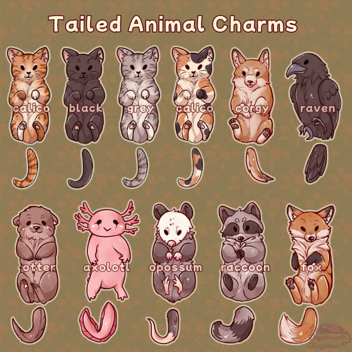 Animal with dangling Tails Charms