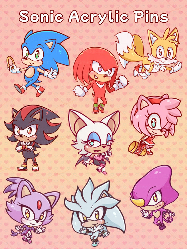 Sonic Characters Acryl Pin - Amy | Blaze | Espeon | Rouge | Silver