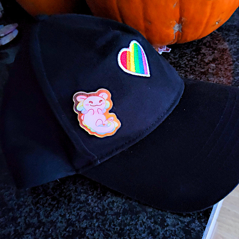 Axolotl Holo-Acryl Pin