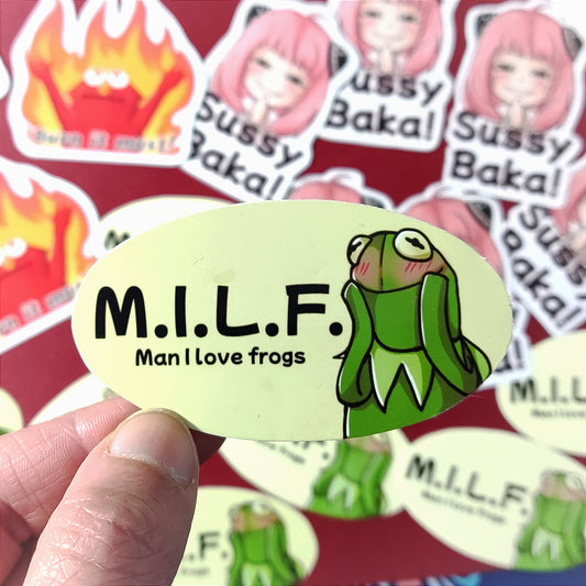 M.I.L.F - Man I Love Frogs Kermit Sticker