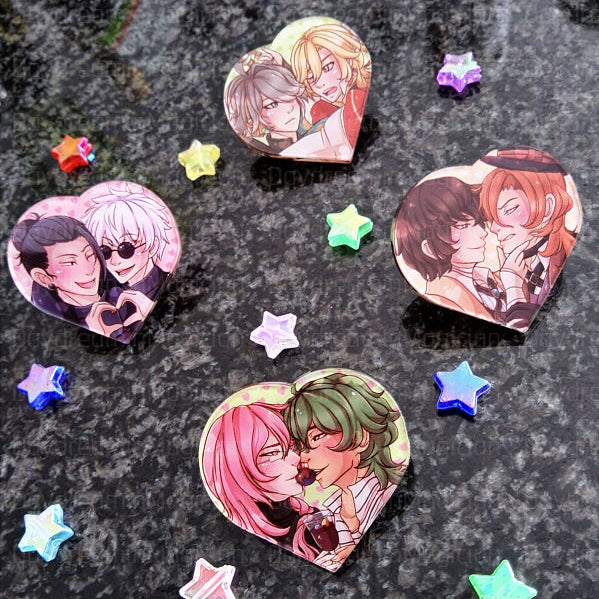 Ship pins (heart-shaped) - SatoSugu | MatchaBlossom | Soukoku | Kavetham