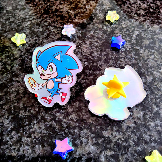 Sonic Characters Holo-Acryl Pin