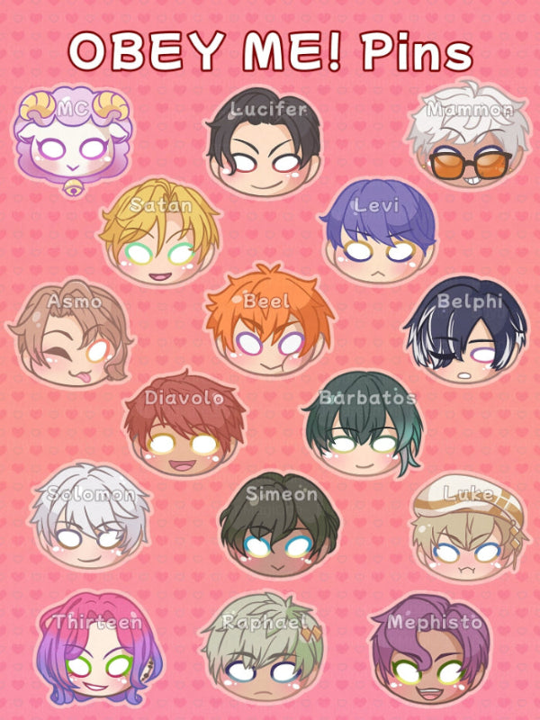 Obey Me! Acrylic Pins | Otome Game