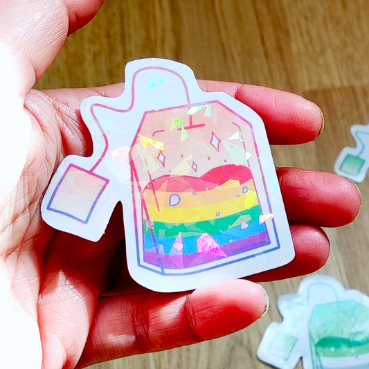 LGB-Tea bag Sticker Holographic | Pride | Queer | LGBTQ+