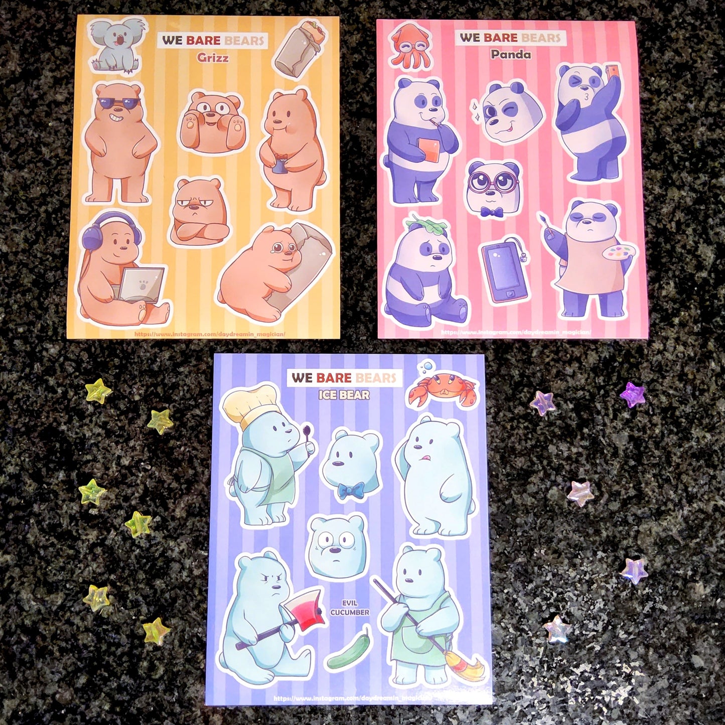 We Bare Bears Sticker Sheet A6