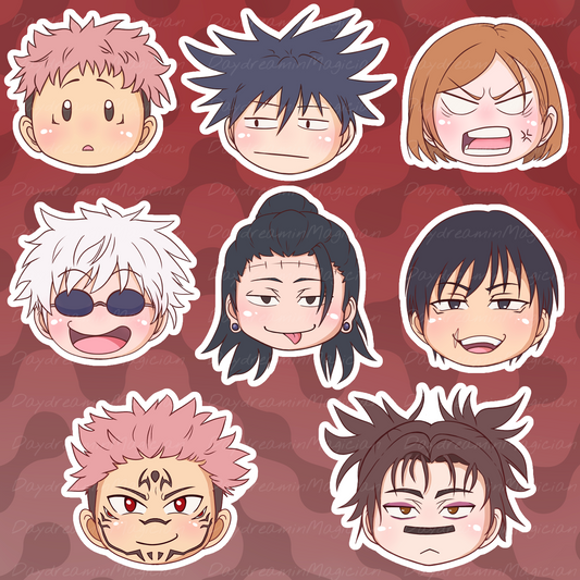 JJK Stickers | Yuji | Megumi | Nobara | Gojo | Kenjaku | Toji | Sukuna | Choso