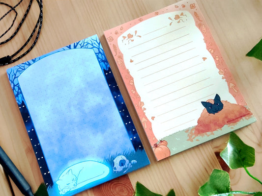 Ghost & Fall Cat Notepad